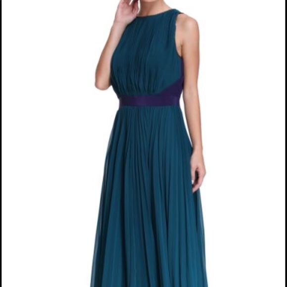 Halston Heritage Dresses & Skirts - Halston Heritage Teal and Purple Pleated Gown